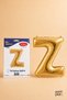 Gold Foil Balloon Letter Z 16 Inch 40 Cm, Gold Color Name and Birthday Party Decoration
