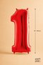 Red Foil Balloon Number 1 16 Inch 40 Cm, 1 Year Old Balloon, Birthday Party Decoration - 2