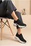 Women's Knitwear Sock Sneaker Air Cushioned Thick Sole Laceless Comfortable Walking and Sports Shoes Stoned Daily Sneaker
