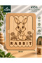🧩   Montessori Wooden Rabbit Puzzle 20X25 cm |   Rabbit Themed Educational Wooden Puzzle |   Children's Puzzle 🐰 🌿 - 2