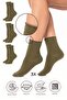 Bamboo Women's Elasticless Khaki Seamless Premium Socks 3-Pack / Non-Marking / Non-Tightening Socks