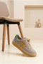 Women's Suede Flat Sole Sneaker with Lace-Up Bead Detail Comfortable Walking and Casual Sports Shoes Retro Stylish Sneaker - 3
