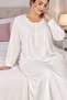 100% Cotton Long Sleeve Waffle (Breathable) Fabric Plus Size Winter Women's Nightgown - 2