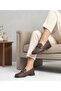 Women's Brown Genuine Leather Orthopedic Sole Loafer Shoes - 3