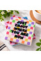 Colorful Ceramic Coasters Set of 4, 10x10 cm – Decorative Drink Coasters with Inspirational Quotes, Cork Backing, Fun Modern Table Coasters for Home, Office & Coffee Table - 3