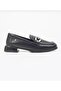 Women's Black Genuine Leather Orthopedic Sole Loafer Shoes - 4