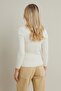 Women's V-Neck Basic Sweater Ecru - 2