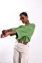 Green Striped Bat Sleeve Blouse 0198 - 2