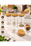 Vacuum Borosilicate Glass Jars with Bamboo Lids 4 Pieces 5 cm × 8 cm 150 ml - 3