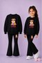 Girls' Crew Neck Sweatshirt and Spanish Leggings Set – Winter Top and Bottom Set