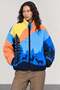 Blue Patterned Fleece Jacket 23215 - 4