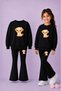 Girls' Crew Neck Sweatshirt and Spanish Leggings Set – Winter Top and Bottom Set