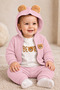 3-Piece Baby Set with Teddy Bear Ears and Waffle Fabric Cardigan (6-24 Months)