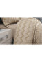 Zigzag Patterned Double Bedspread (Pique) Set 3 Pieces Beige - 4