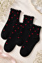 4 Pairs of Bamboo Seamless Lettuce Elastic Heart Women's Socks