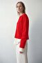 Red Boat Neck Mercerized Knitwear - 3