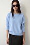 Blue Boat Neck Mercerized Knitwear - 2