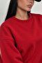 Women's Oversize Sweatshirt Paradise Varsity Embossed Printed Red – Crew Neck, 3 Thread Rastering - 2