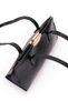 Baguette Form Metal Accessory Faux Leather Stella Women's Shoulder Bag Black - 5