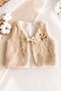 Baby Girl Plush Vest and Booties Jumpsuit Set of 2 with Floral Embroidery, Seasonal Gift - 4