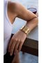 Gold Circles Women's Cuff Bracelet Gold Colored Round Disc Detailed Bracelet