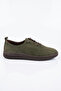 Ortes Rubber Tied Sole Stitched Genuine Leather Orthopedic Women's Shoes Khaki Nubuck - 3