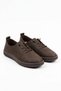 Ortes Rubber Tied Sole Stitched Genuine Leather Orthopedic Women's Shoes Brown Nubuck - 2