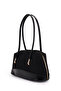 Baguette Form Suede Leather Martina Women's Shoulder Bag Black - 3