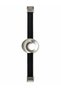 Women's Black Leather Bracelet Silver Color Hoop Design Bracelet - 2