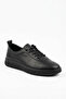 Ortes Rubber Tied Sole Stitched Genuine Leather Orthopedic Women's Shoes Black Skin - 3