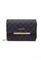 381 Women's Monogram Printed Gold Metal Detailed Cross Strap Wallet Bag Portfolio