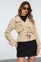 Beige Regular Short Trench Coat - 2