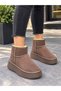 Women's Thick Poly Sole Boots with Fur Inside and Suede Look - 3