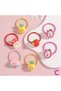 Set of 10 Cute Mushroom, Pineapple, Strawberry, Peach Figured Rubber Hair Clips for Girls - Flexible Hair Clips for Thick Hair - 5