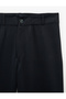 Normal Waist Side Pocket Buttoned Straight Fit Fabric Trousers - 3