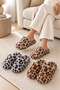 3-Piece Beige Leo - Tan Leo - Gray Leo Leopard Patterned Plush Closed Toe 3 cm Sole Home Slipper Set Byndset01 - 4