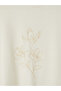 Rmz Gi̇yi̇m Farkiyla Embroidered Soft Touch Women's Sweatshirt Tunic - 7