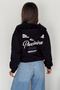 Women's Discipline Printed Hooded Zipper Crop Sweatshirt - 6