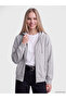 Gray Hooded Oversize Women's Zippered Sweatshirt - 8
