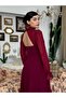 Lalina Tie-Up Detail Maxi Dress Burgundy - 2