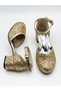 Gold Broken Glass Girls' Heeled Shoes - 6