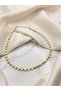 Women's Gold Hammered Plate Detailed Turquoise Beaded Bohemian Necklace - 2