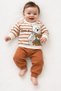 Baby Boy Set with Teddy Bear Print, 2-Piece Top and Bottom Set, Seasonal, 3 6 9 12 Months - 5