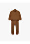 Cotton Şardonlu Long Sleeve Zippered High Collar Tracksuit Set
