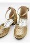 Gold Broken Glass Girls' Heeled Shoes - 5