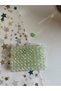 Crystal Water Green Beaded Magnet Clip Wallet Card Holder – Handmade Wallet - 3