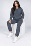 Women's 3 Thread Sweatshirt Set with Hooded Cutout Pocket Detail (Soft Puff Fabric) Cotton Women's Sweatshirt Set with Hooded - 4