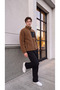 Men's Brown Lamb Welsoft Fleece Jacket with Full Zipper and 3 Pockets in Full Size - 2