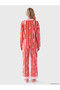 Two Mt Shop Quality Lcw Young Pink Combed Cotton Patterned Long Sleeve Women's Pajama Set - 4