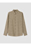 Özmarka New Season Green Regular Fit Plaid Men's Shirt